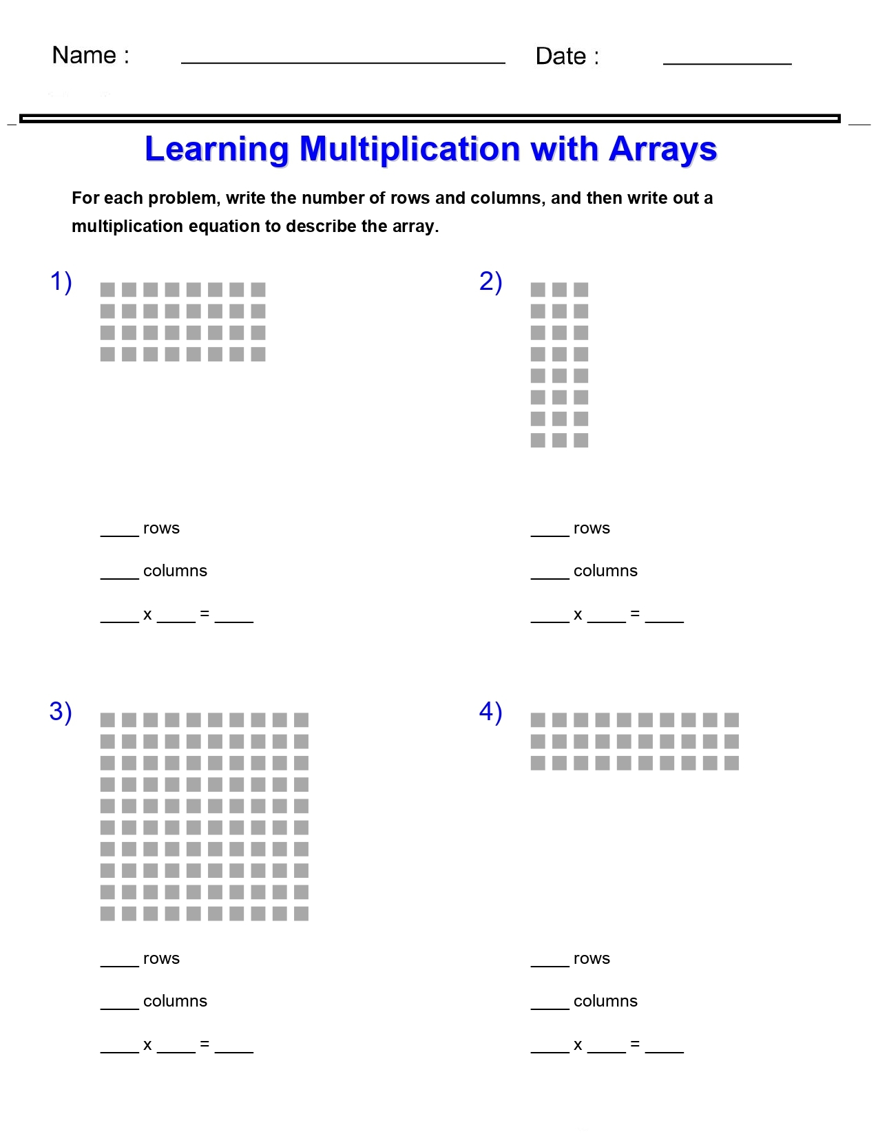 Multiplication Worksheets Learning Multiplication With Arrays Worksheets Made By Teachers