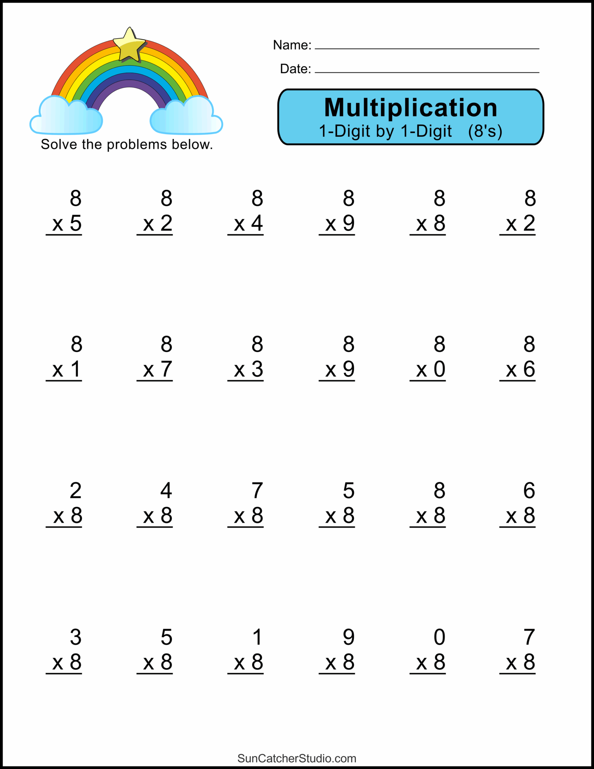 4th grade math worksheets multiplication