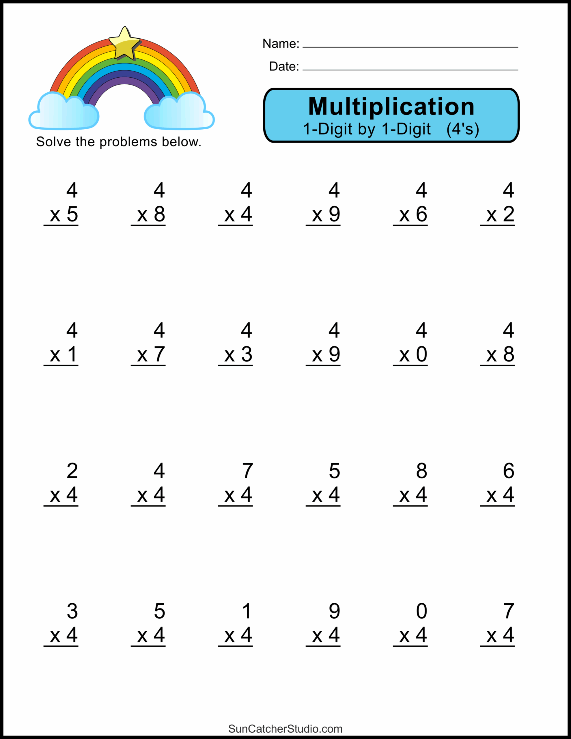4th grade multiplication worksheets
