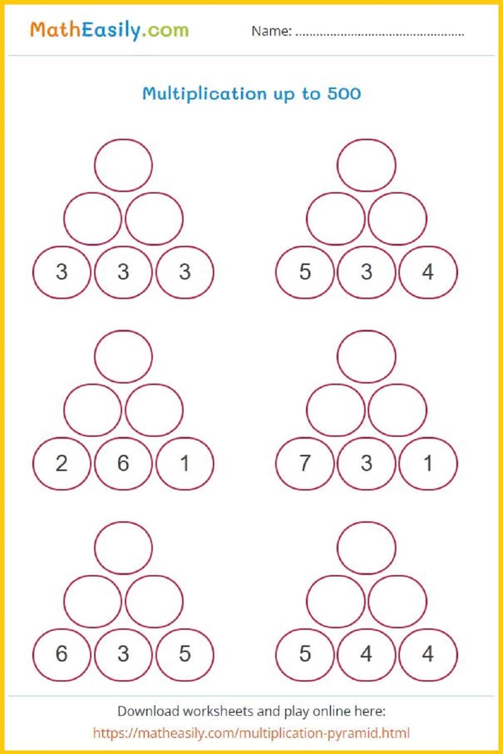 fun multiplication worksheets