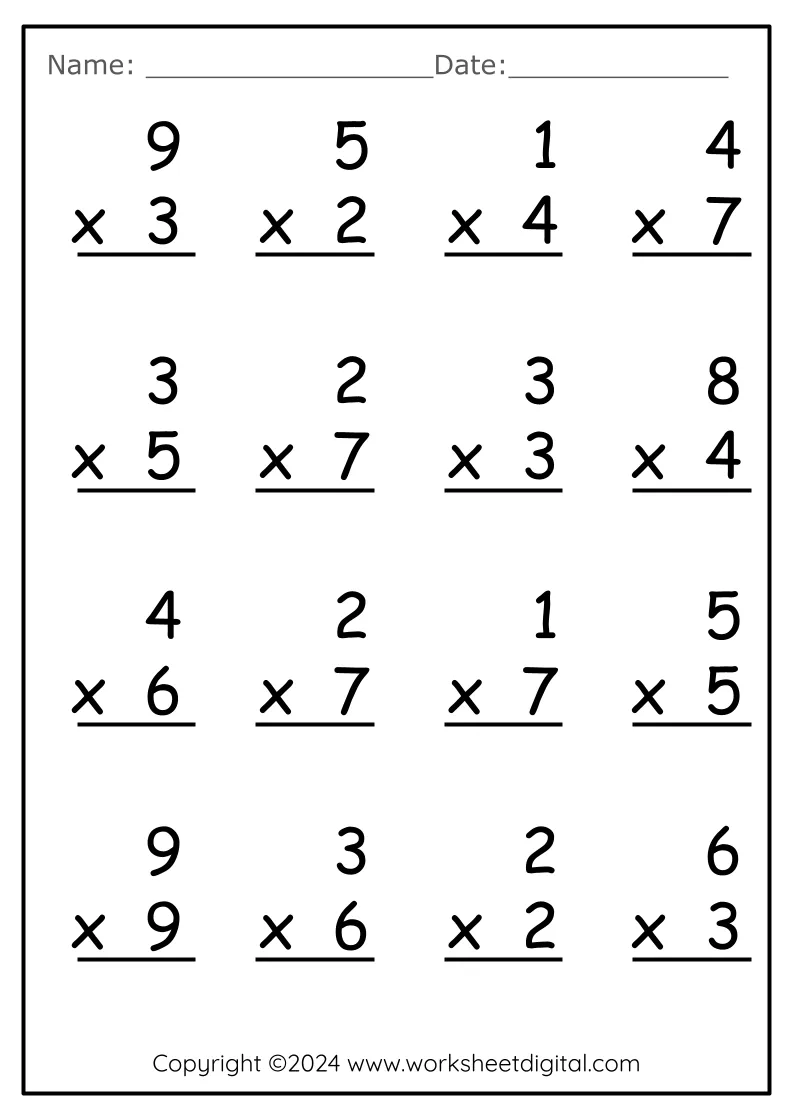 Multiplication Worksheets