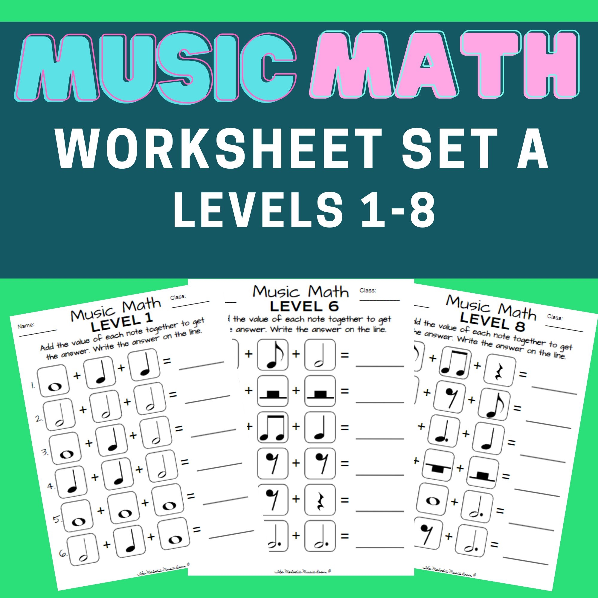 Music Math Worksheet Set 2 Made By Teachers