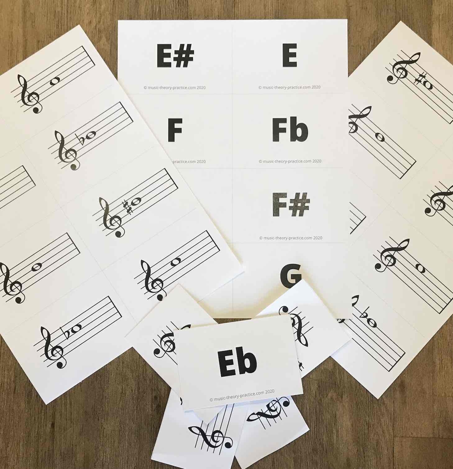 printable music note flashcards