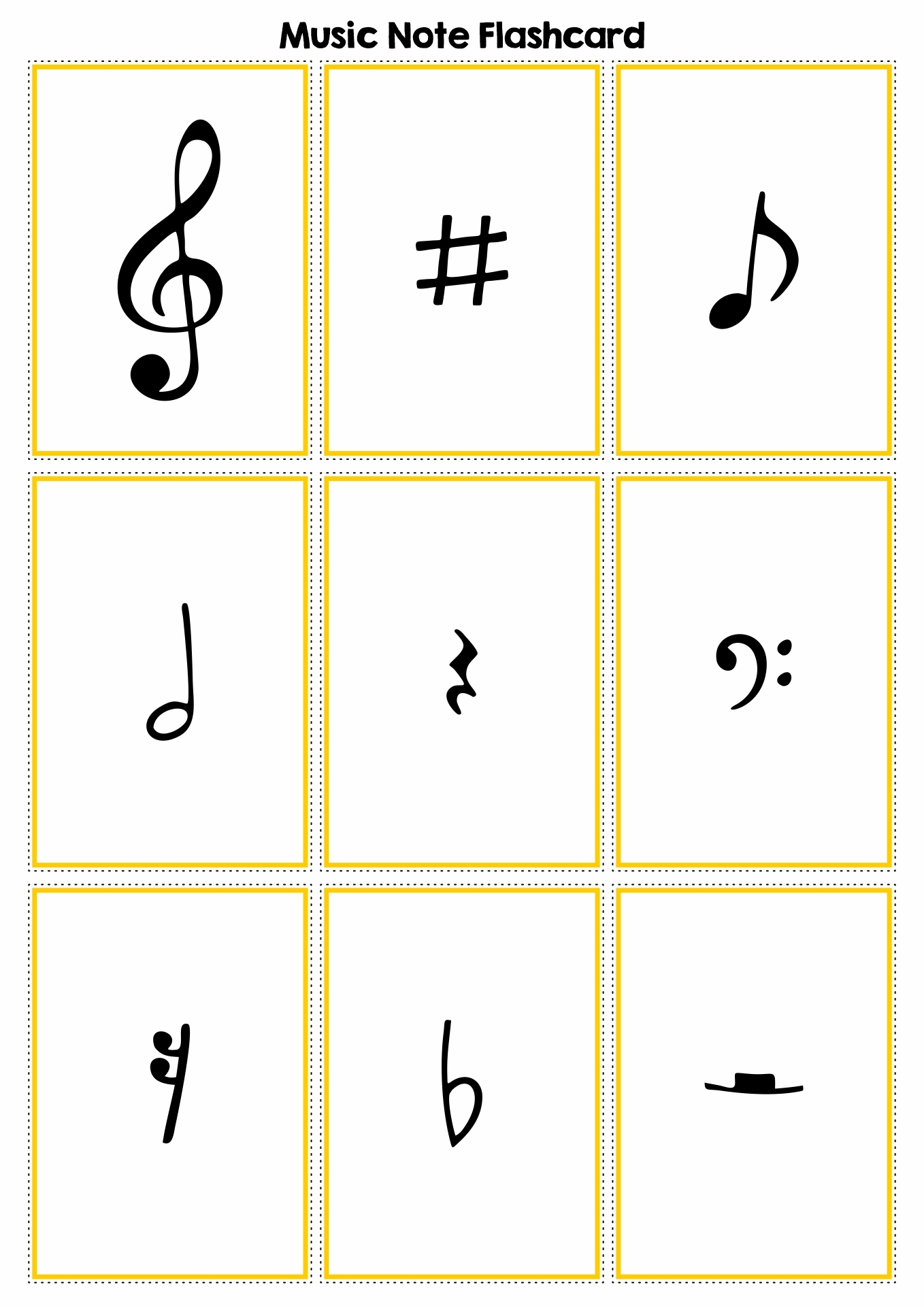 Music Notes Flash Cards Printable Printable Party Favors