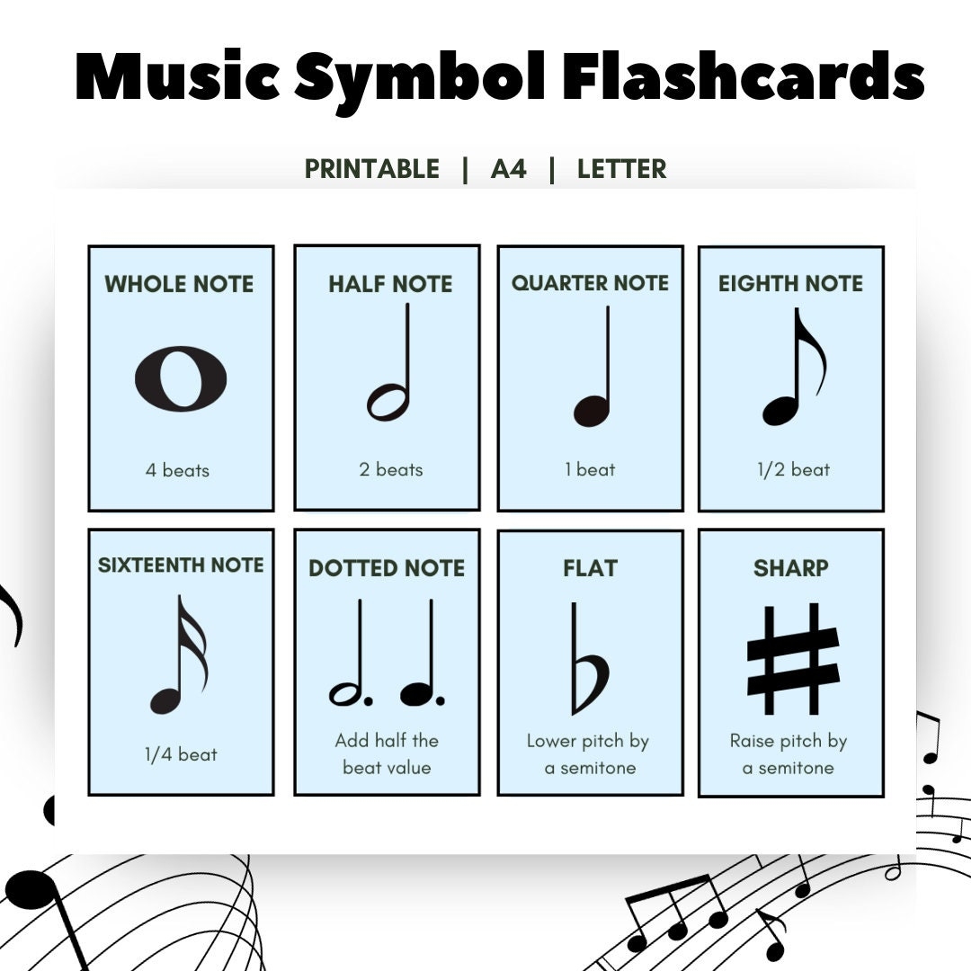 music note flashcards free printable