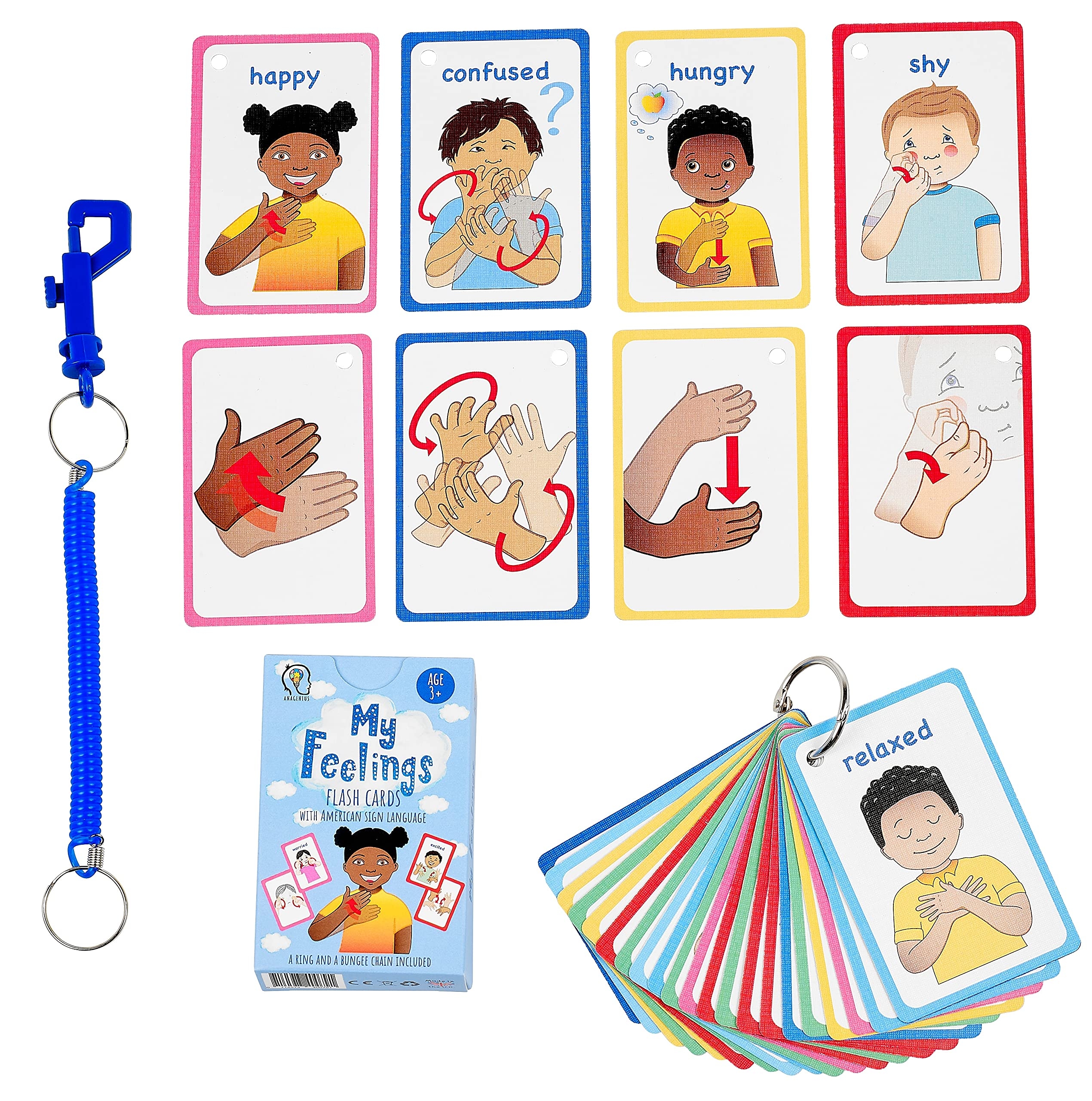 My Feelings And Emotions ASL Cards For Speech Delay Non Verbal Or Deaf Children 27 Visual Aid Empathy And Social Skills Autism SEN Amazon de Toys
