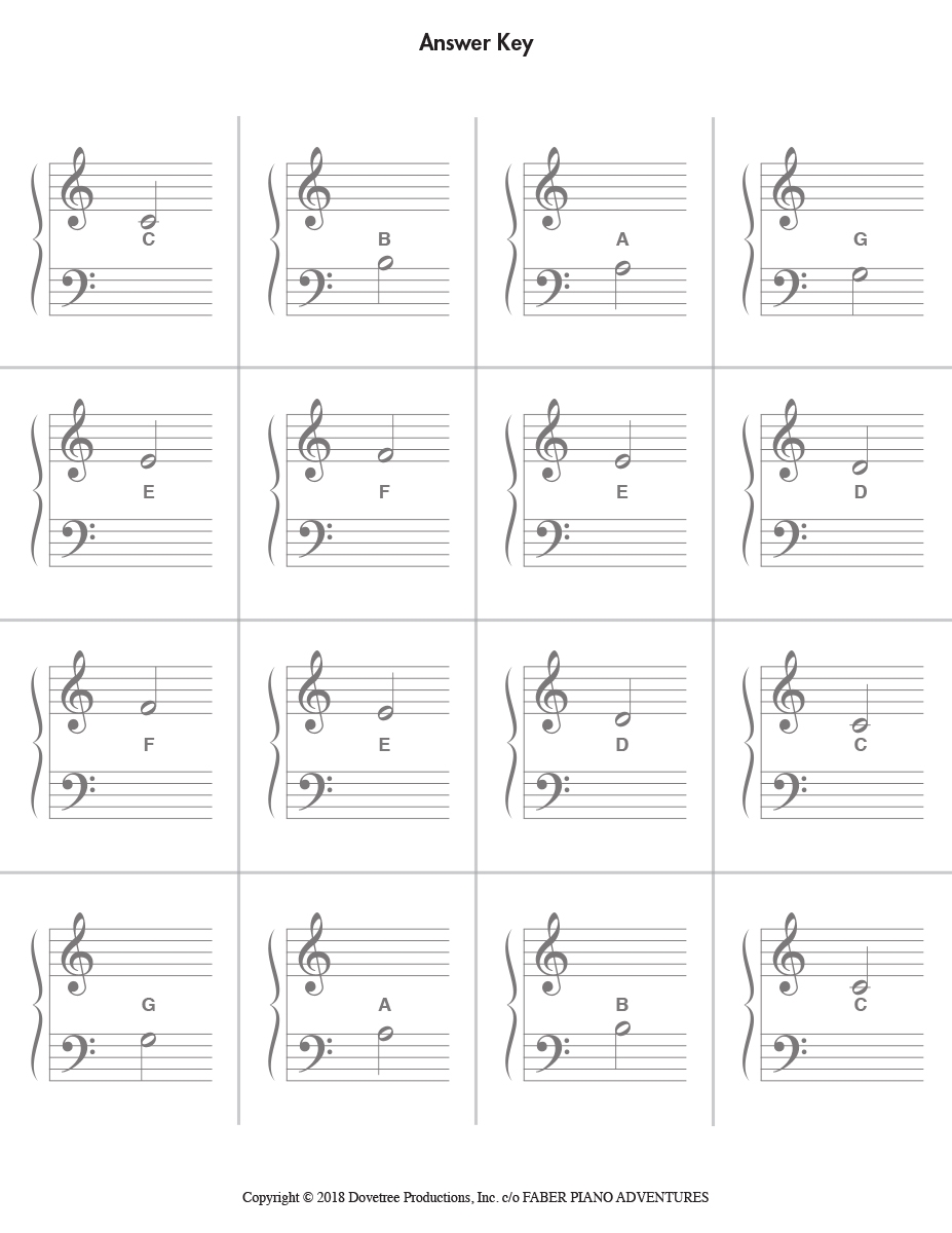 notes flashcards piano