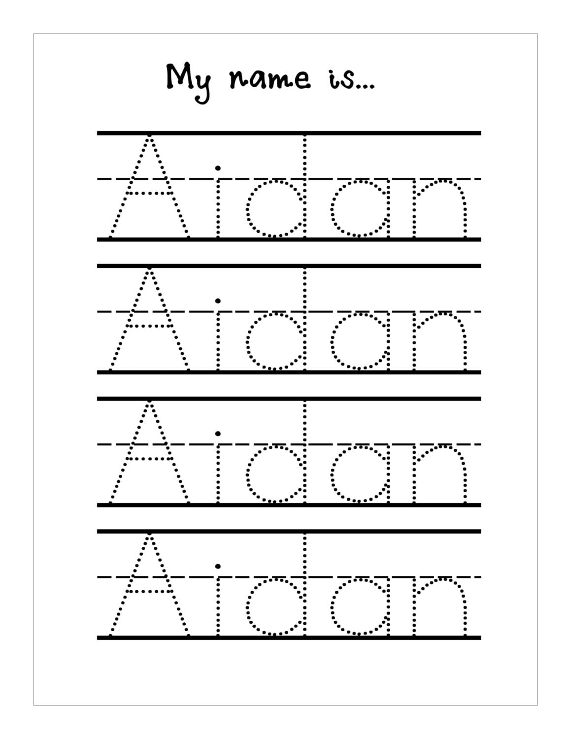 Name Trace Worksheet DIGITAL FILE Printable For Pre Schoolers kindergarteners Etsy Australia
