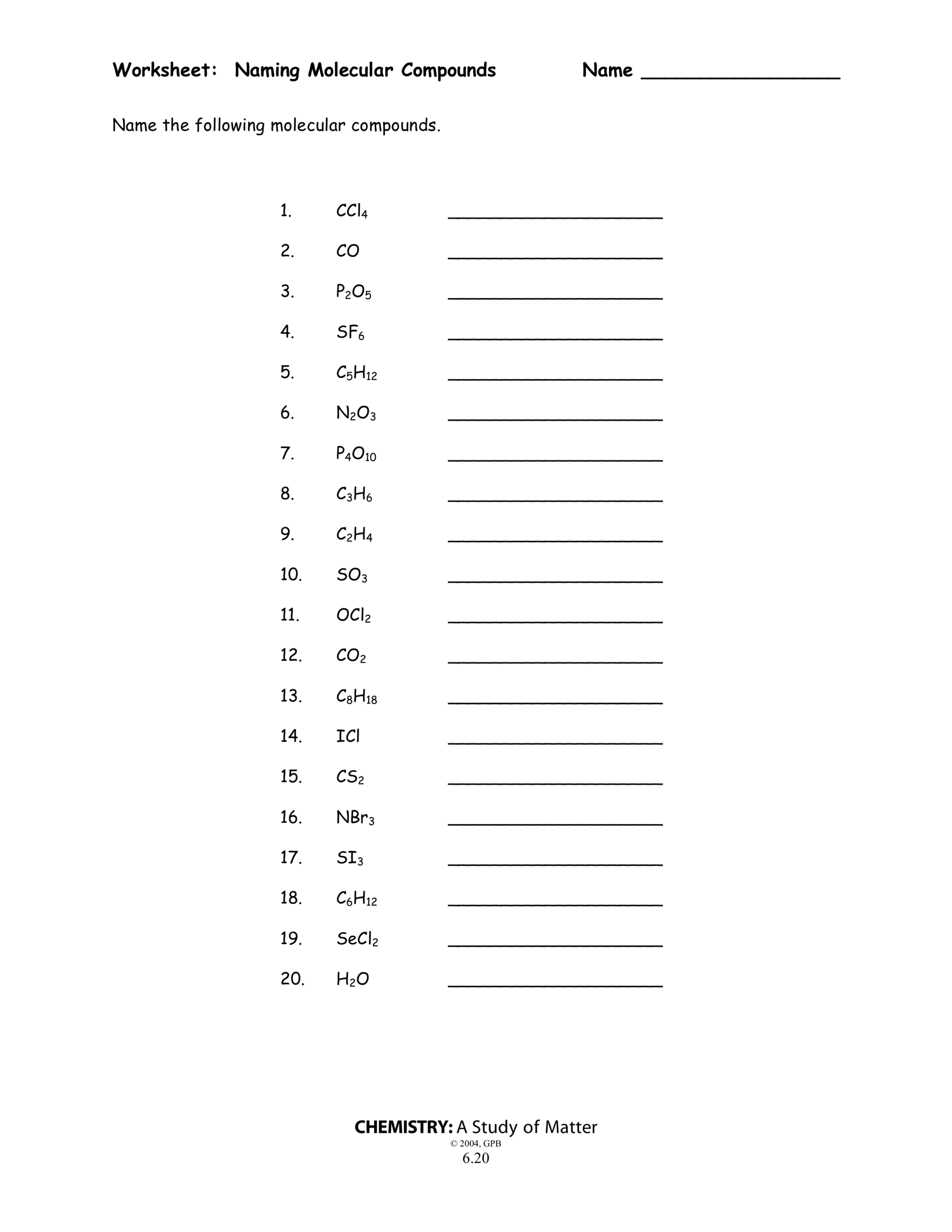 Naming Molecular Compounds Alicia Barrett Library Formative