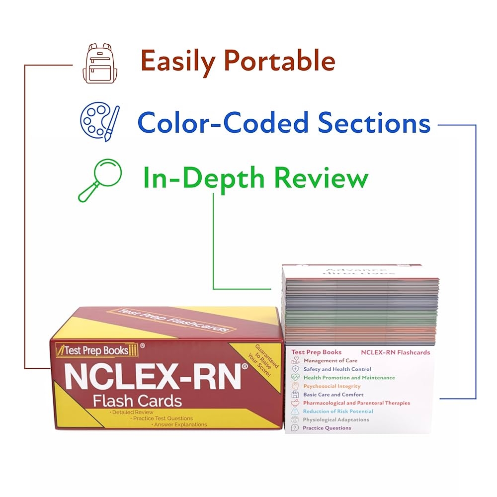 NCLEX RN Examination Prep Study Cards NCLEX RN Review 2025 And 2026 With Practice Test Questions 2nd Edition Test Prep Books 9781637754252 Amazon Books