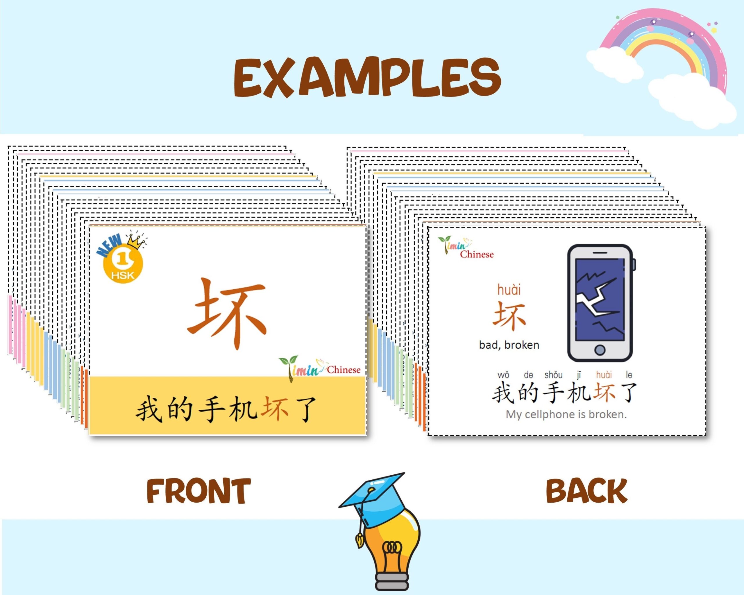 NEW 3 0 HSK1 Flashcards audio 500 HSK1 Words Sentences color Coded double Sides Chinese Flashcard Pdf digital Download Etsy