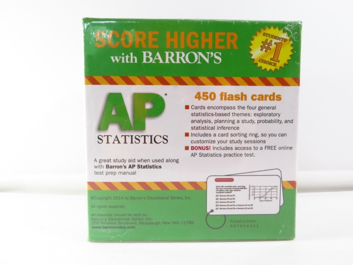 NEW Barron s AP Statistics 2nd Edition Flash Cards 450 Total FREE 2 3 Day Ship 9781438074016 EBay