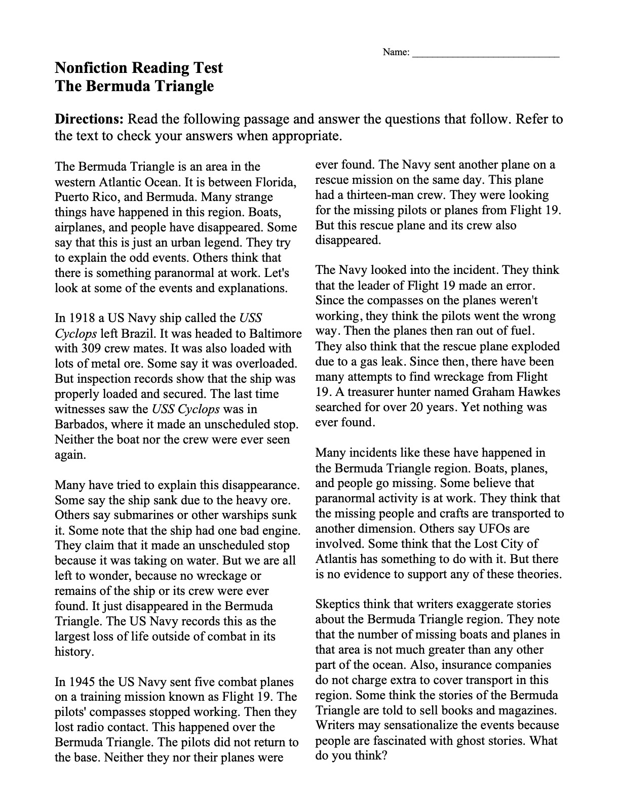 Nonfiction Passages And Functional Texts Ereading Worksheets