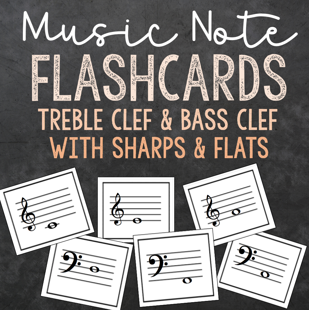 Note Flashcards With Sharps Flats Teach From The Stage