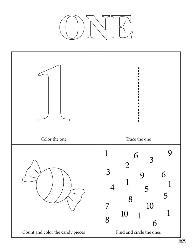 Number 1 Tracing Worksheets 15 FREE Pages Printabulls