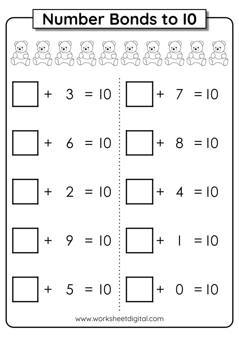 number bonds worksheets