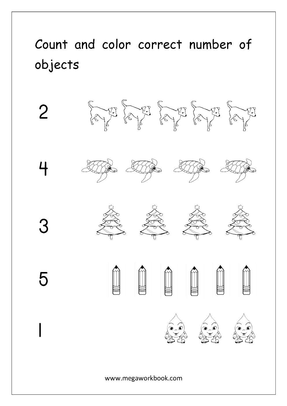 counting worksheets for kindergarten