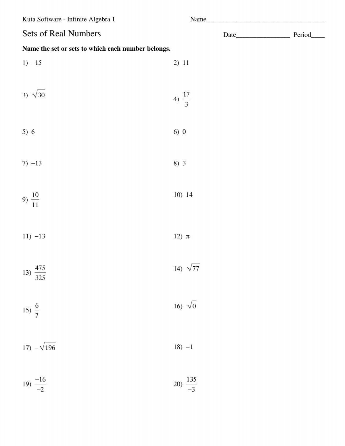 Number Sets pdf Kuta Software Number Sets pdf Kuta Software