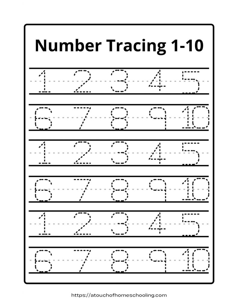 free number tracing worksheets