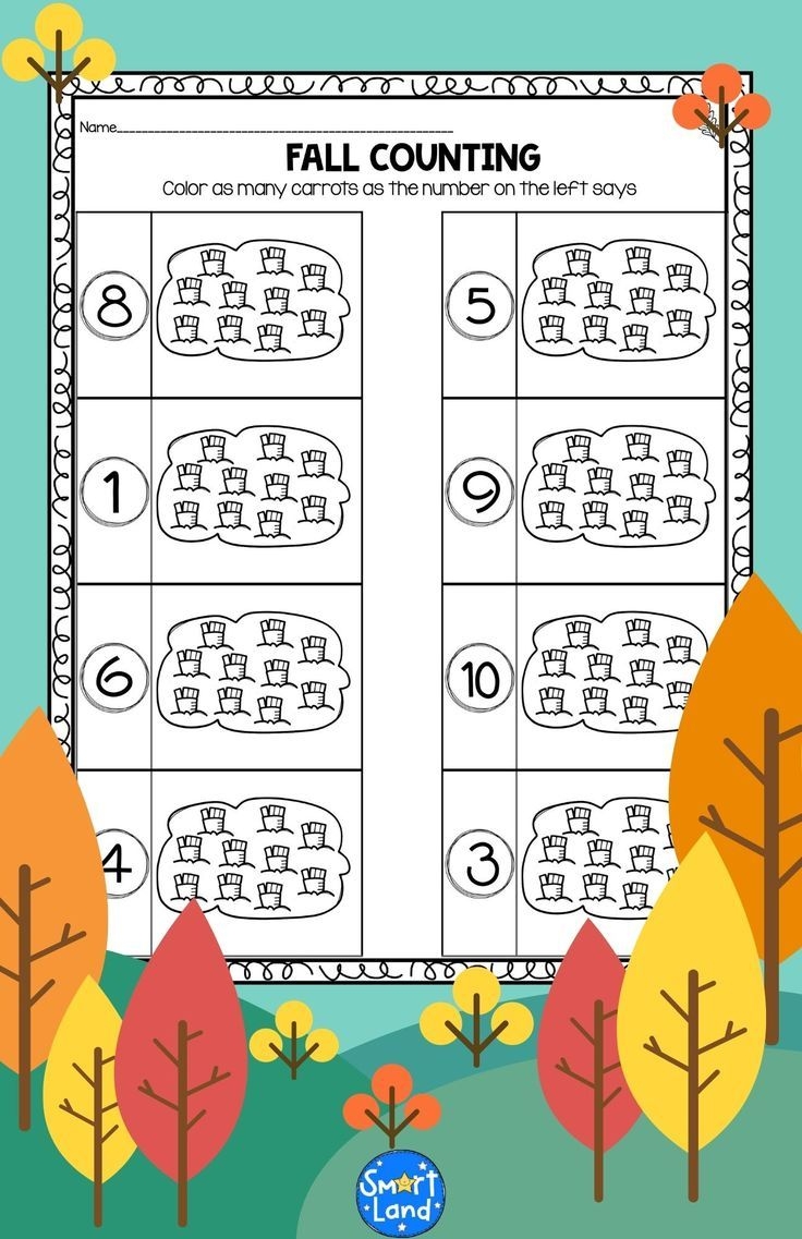 Numbers 1 10 Counting Practice Worksheets And Activities Packet Fall