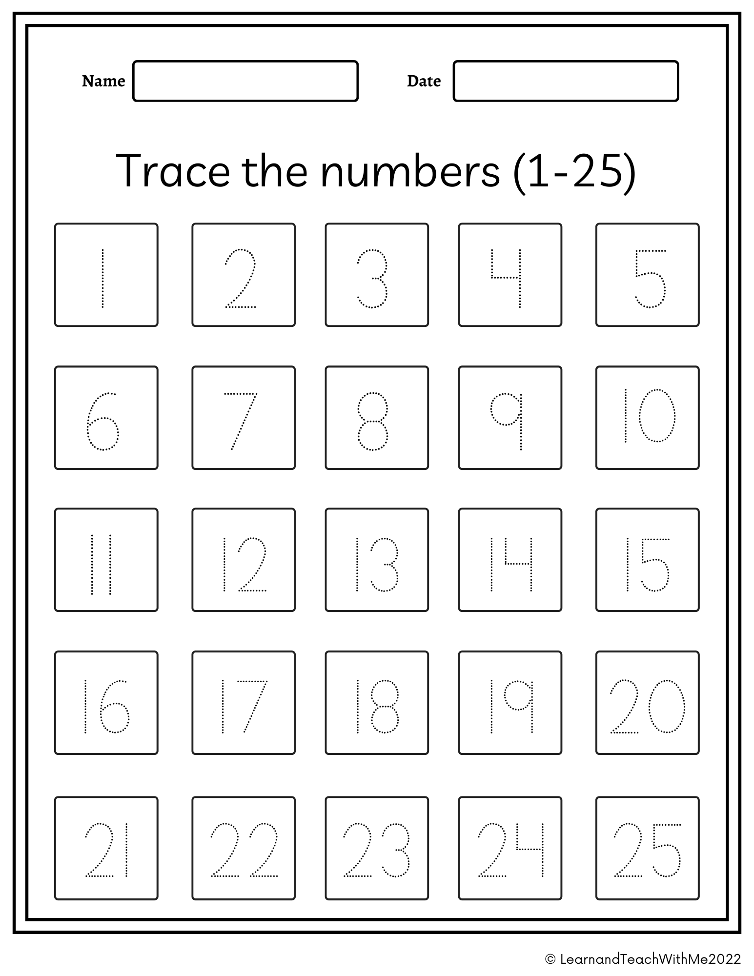 writing numbers worksheet