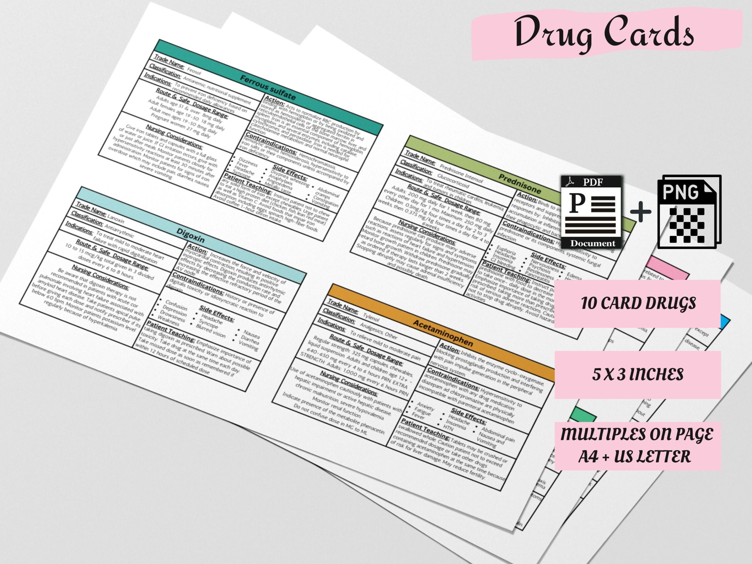 Nursing Pharmacology Drug Cards Study In Nursing