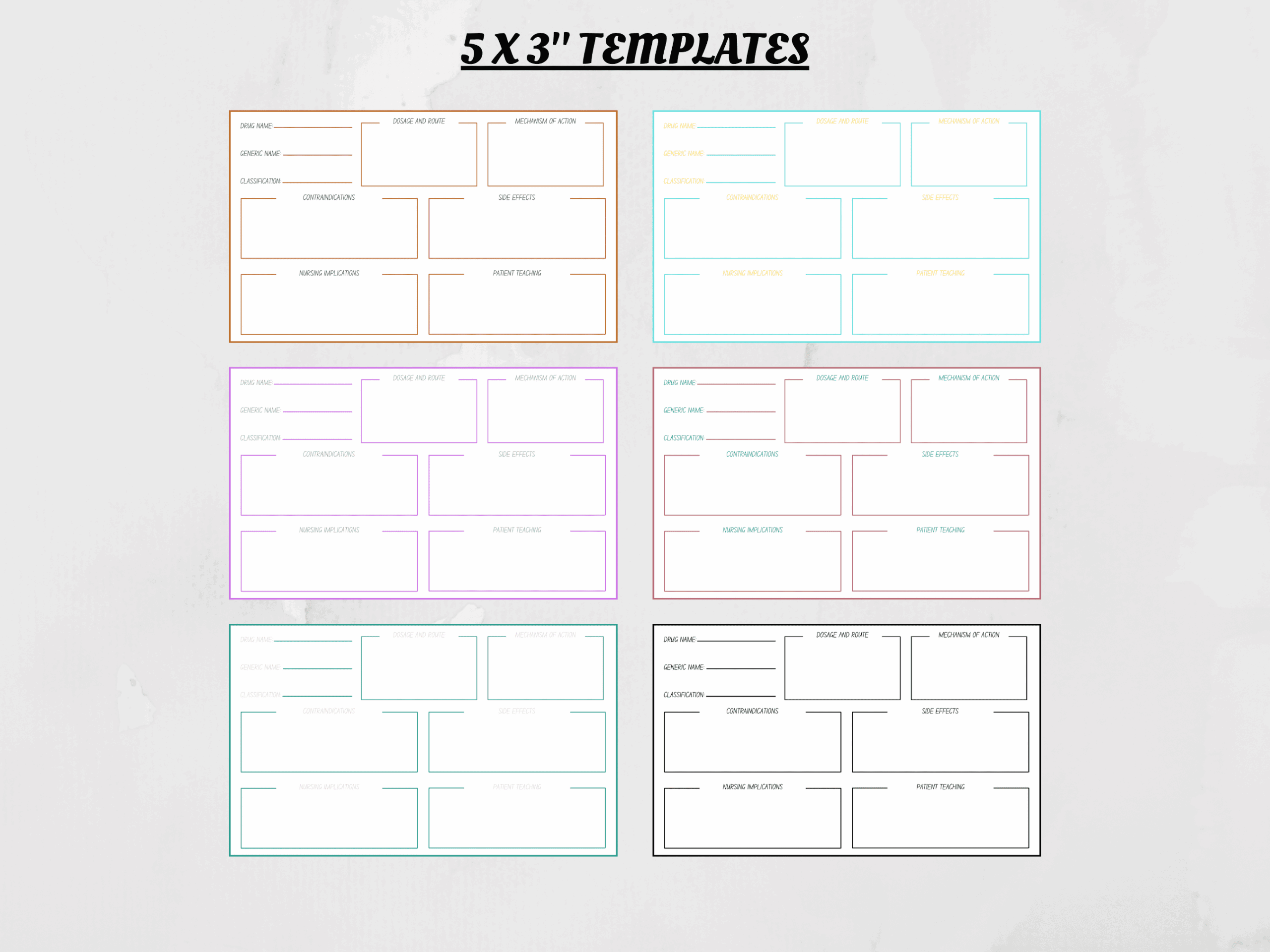 Nursing Pharmacology Drug Flashcards Template Worksheets Library