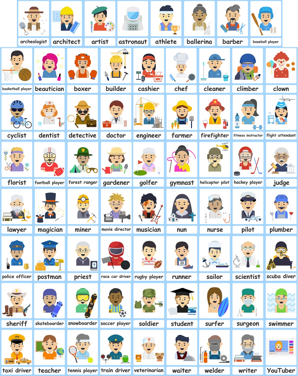 Occupations Flashcards For Kids FREE Jobs Flashcard Poster 