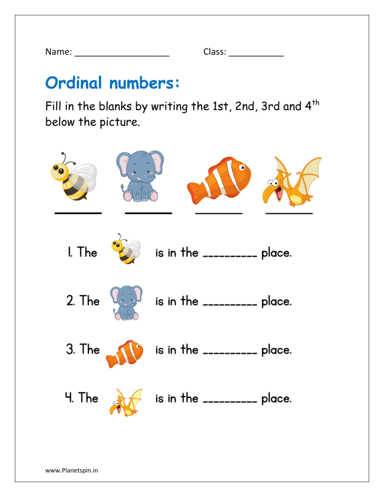 Ordinal Numbers Worksheet For Preschool Planetspin in