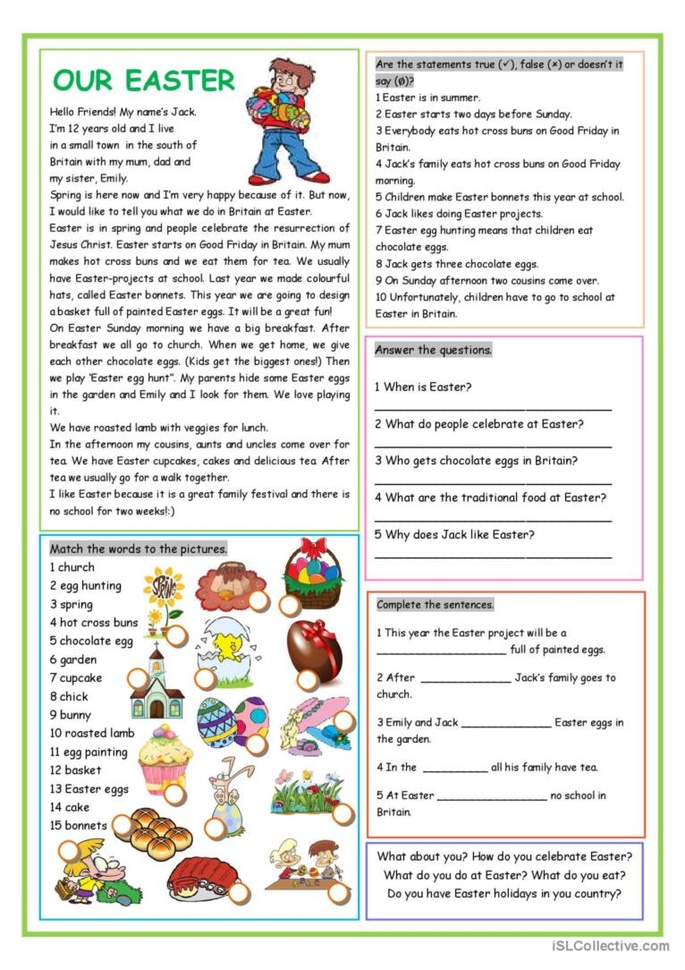 Our Easter Reading For Detail dee English ESL Worksheets Pdf Doc Our Easter Reading For Detail dee English ESL Worksheets Pdf Doc