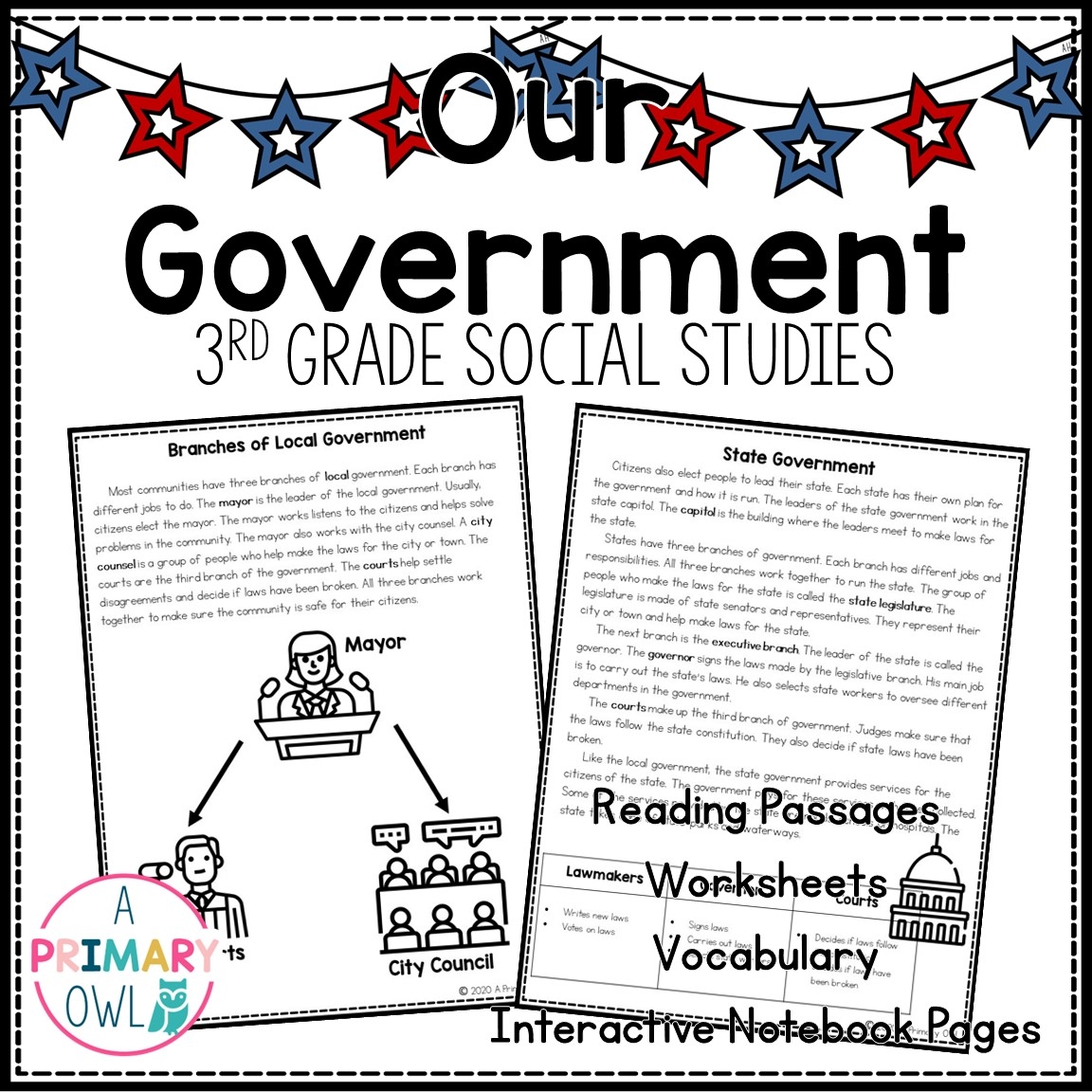 Our Government 3rd Grade Social Studies Unit Includes Digital Notebook Made By Teachers
