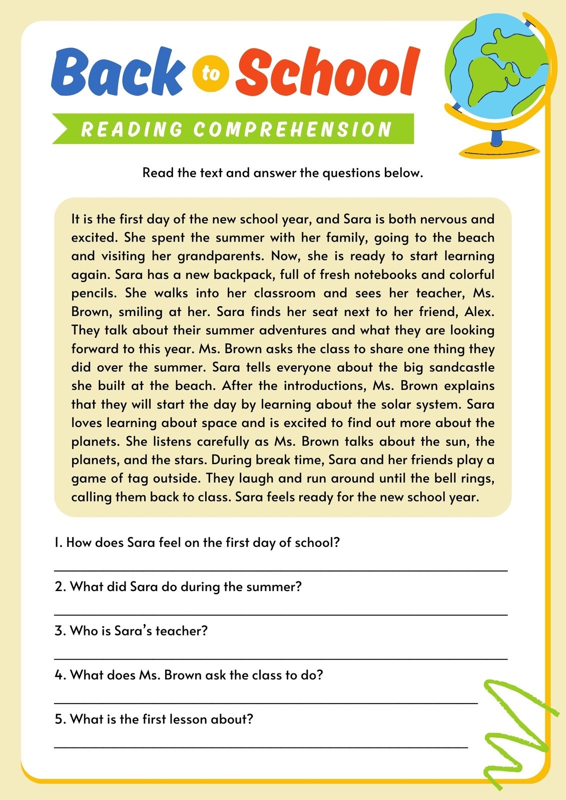 Page 3 Customize 386 Reading Comprehension Worksheets Templates Online Canva