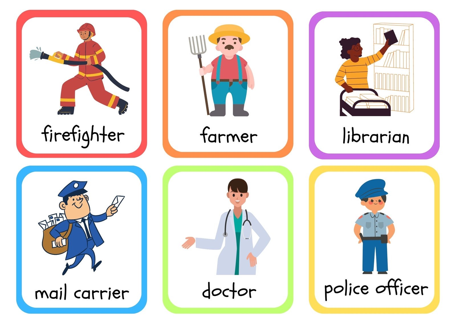community helper flashcards