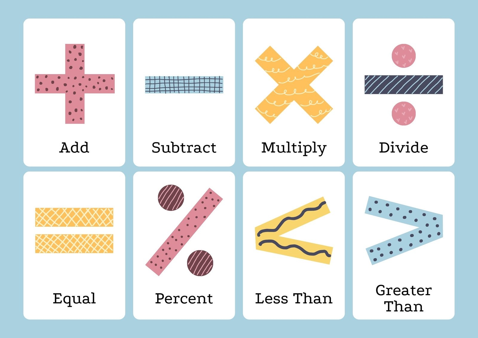 Page 5 Free Math Flashcard Templates To Edit And Print Canva