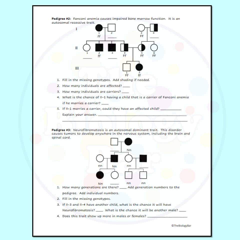 Pedigrees Worksheet For Genetics Made By Teachers