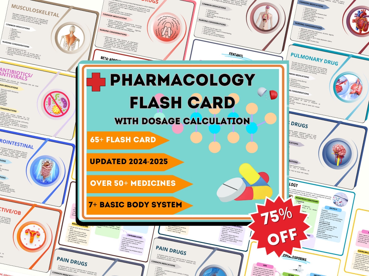 Pharm Flash Cards Etsy UK
