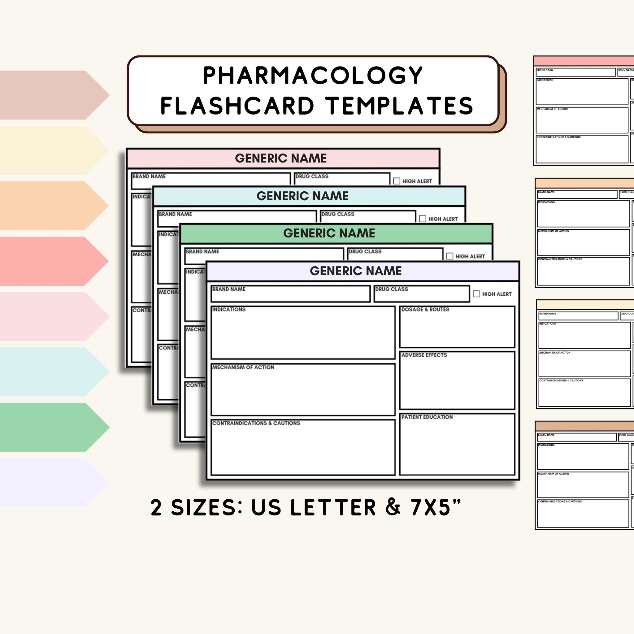 Pharmacology Flashcard Template For Nursing Student Drug Flashcard Template For Nurse Drug Card Template For NCLEX Studying Etsy