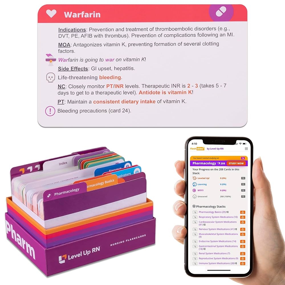 Pharmacology Flashcards No Lint Nursing School Basics For Students 2025 NCLEX ATI HESI Review LPN RN Flashcards 223 Cards Amazon de Toys