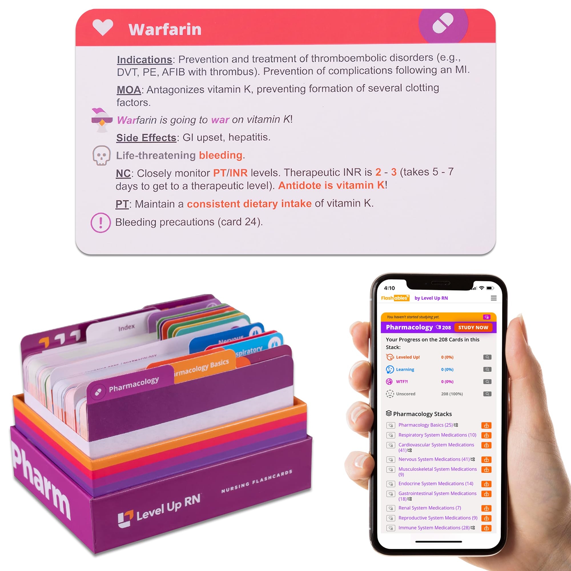 Pharmacology Flashcards No Lint Nursing School Basics For Students 2025 NCLEX ATI HESI Review LPN RN Flashcards 223 Cards Amazon de Toys