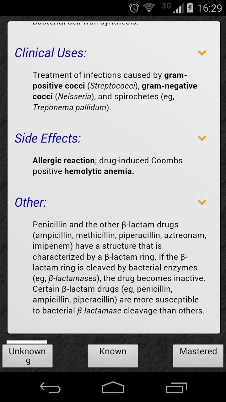 lange flashcards pharmacology