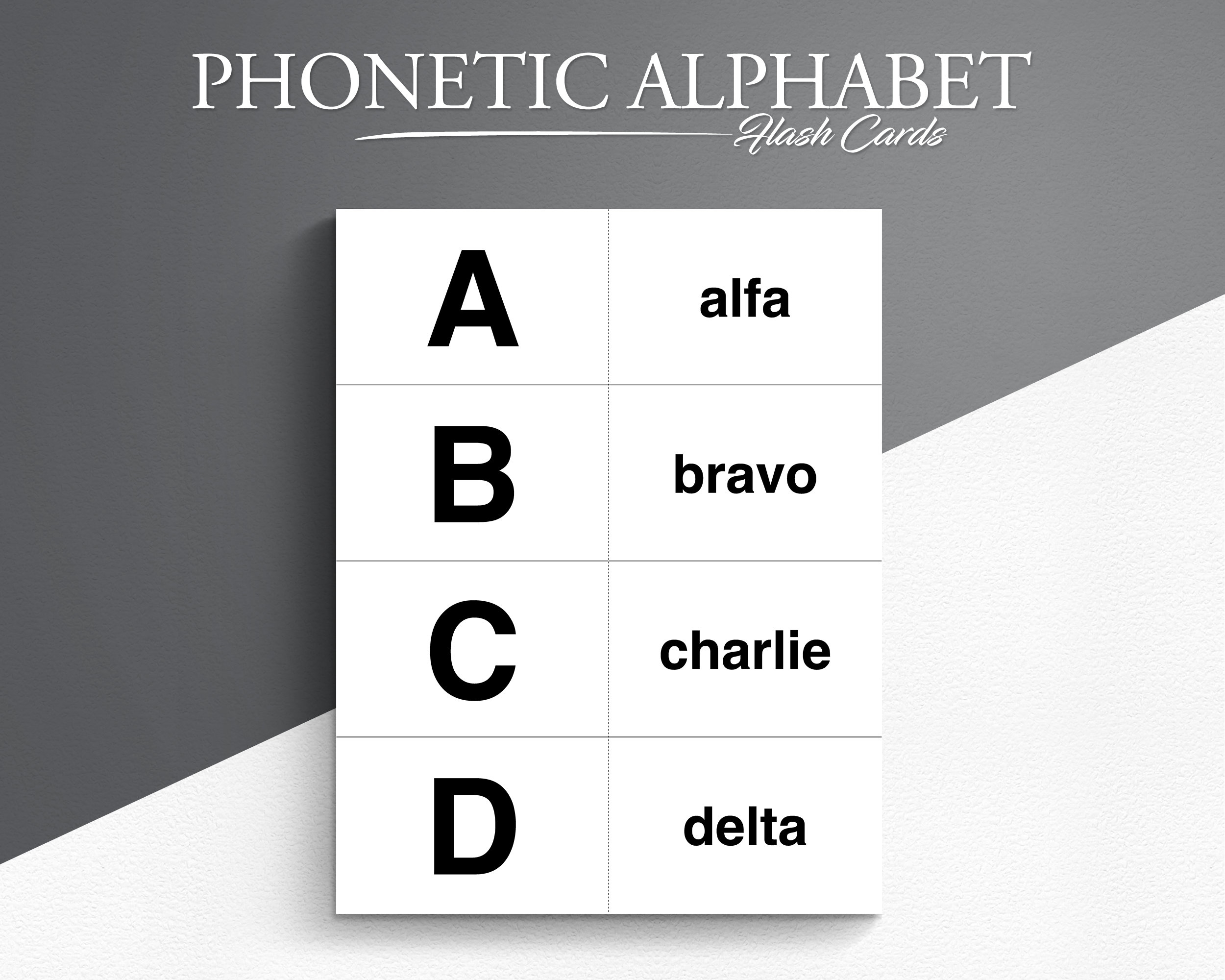 Phonetic Alphabet Flash Cards Learn The Phonetic Alphabet Etsy UK