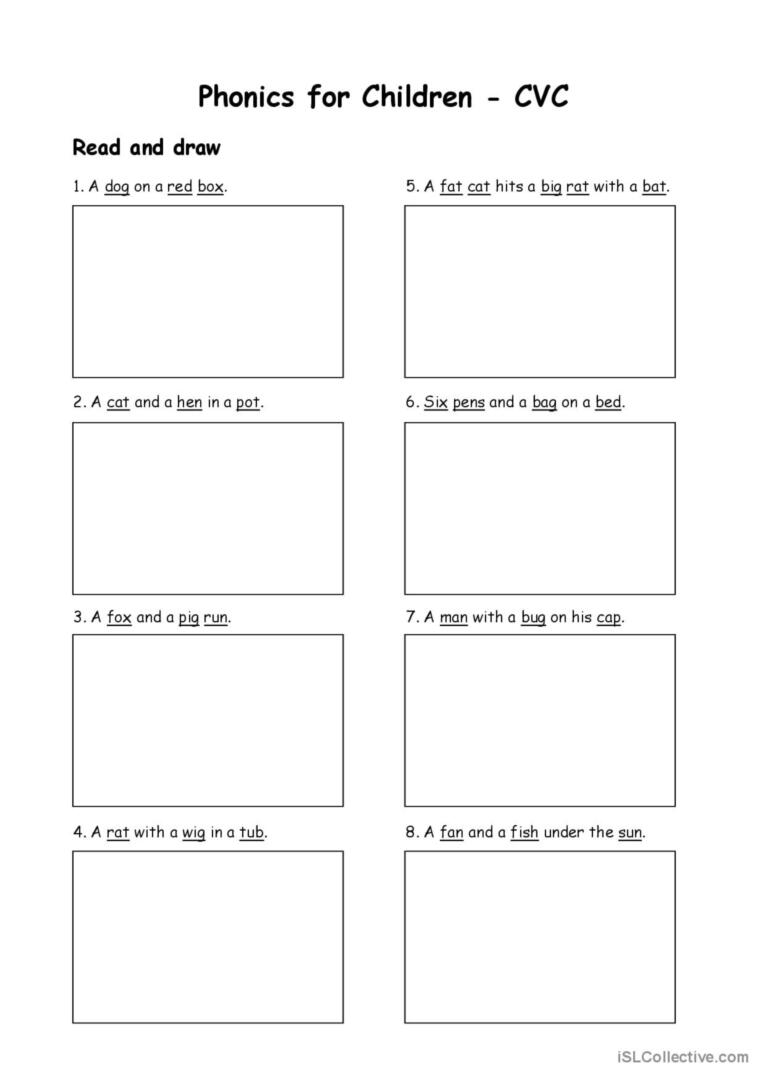 Phonics For Children Read And Draw English ESL Worksheets Pdf Doc