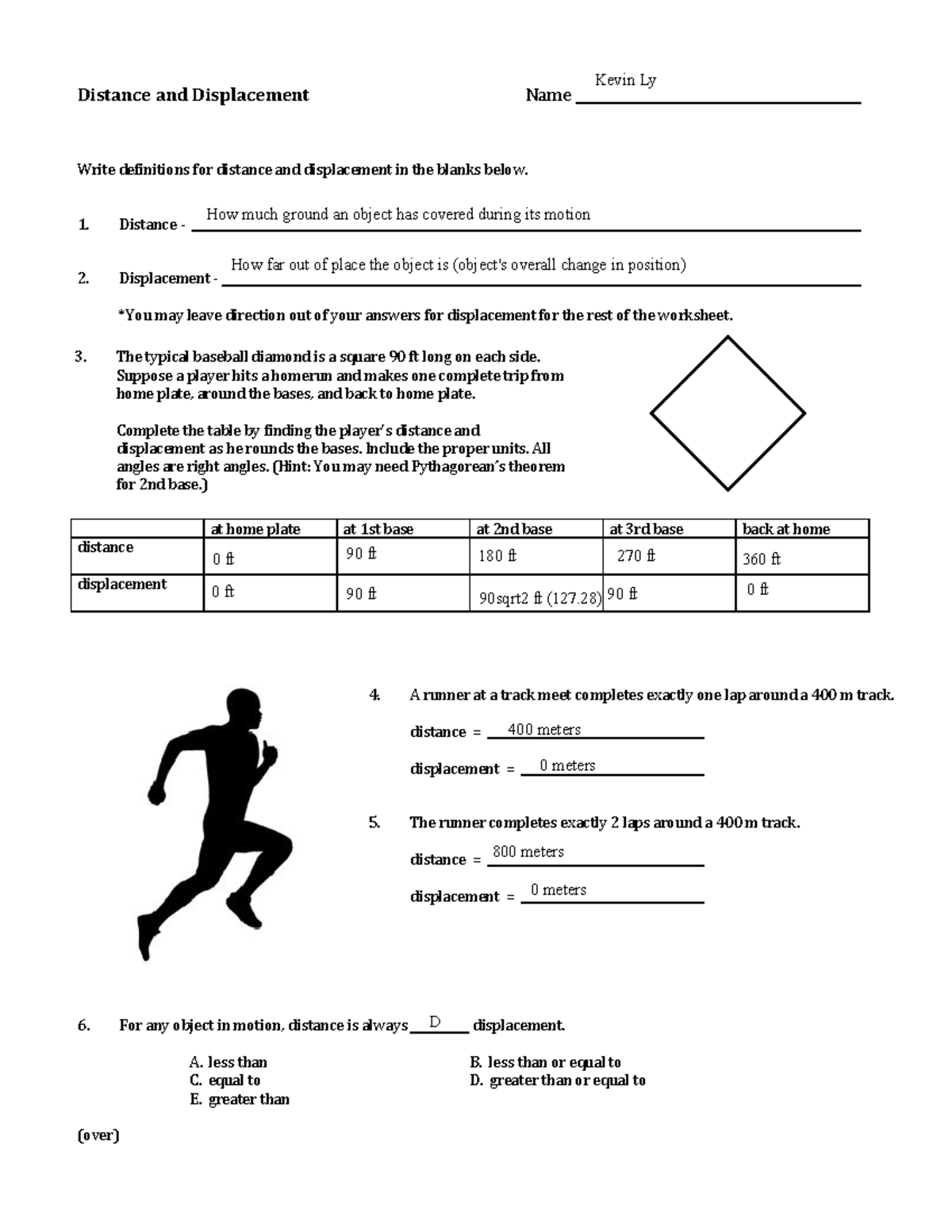 Physics Distance And Displacement Worksheet Distance And Displacement Name Write Definitions For Studocu Physics Distance And Displacement Worksheet Distance And Displacement Name Write Definitions For Studocu
