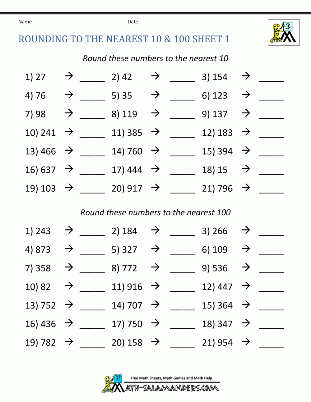 Pin By Kayla Lough On Homeschool Rounding Worksheets Kids Math Worksheets 4th Grade Math Worksheets