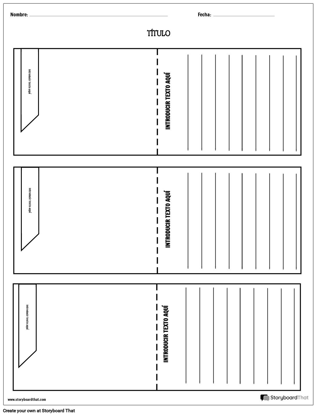 Plantilla De Tarjetas De Vocabulario Storyboard