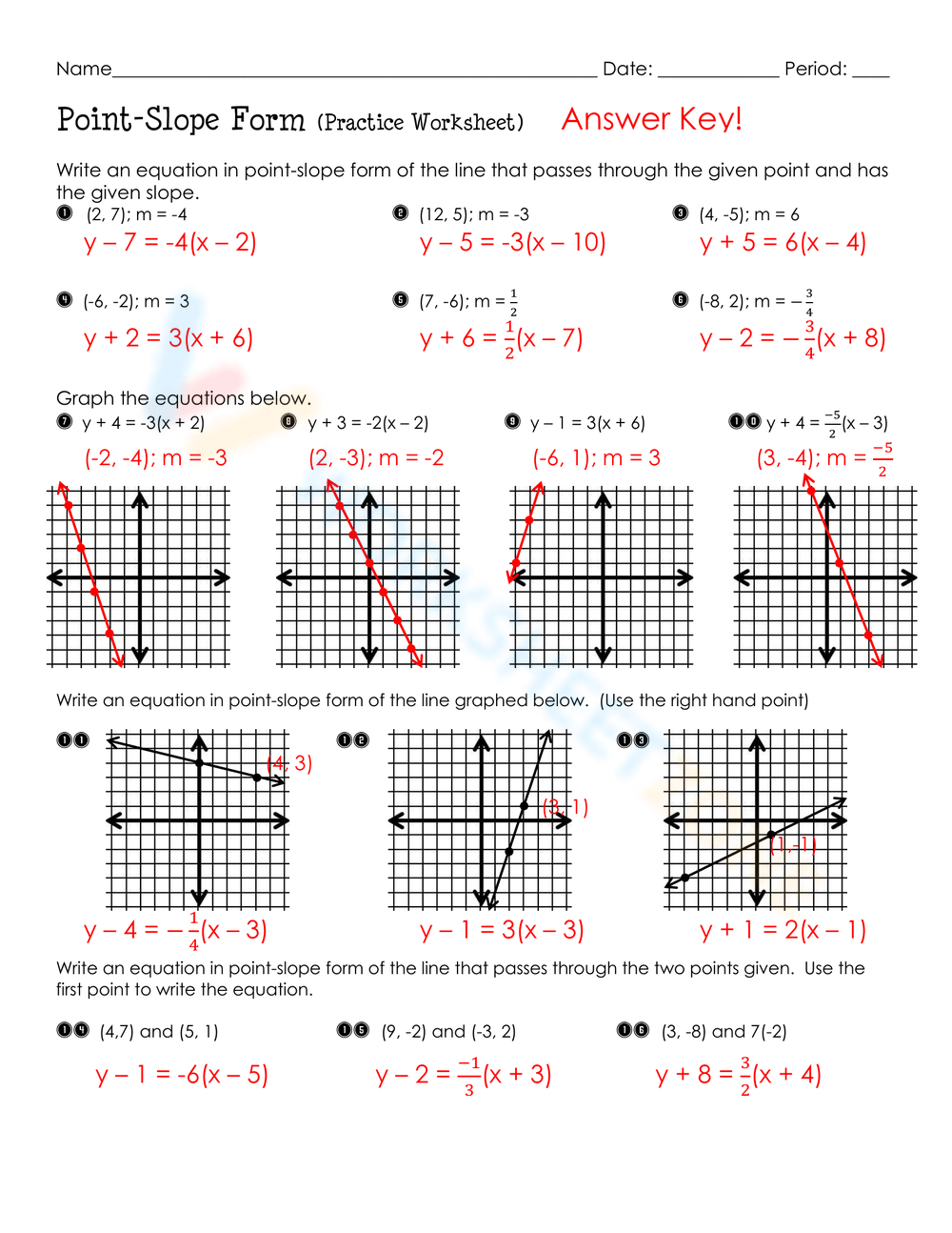 Point slope Form Worksheet Collection For Teaching amp Learning Worksheets Library