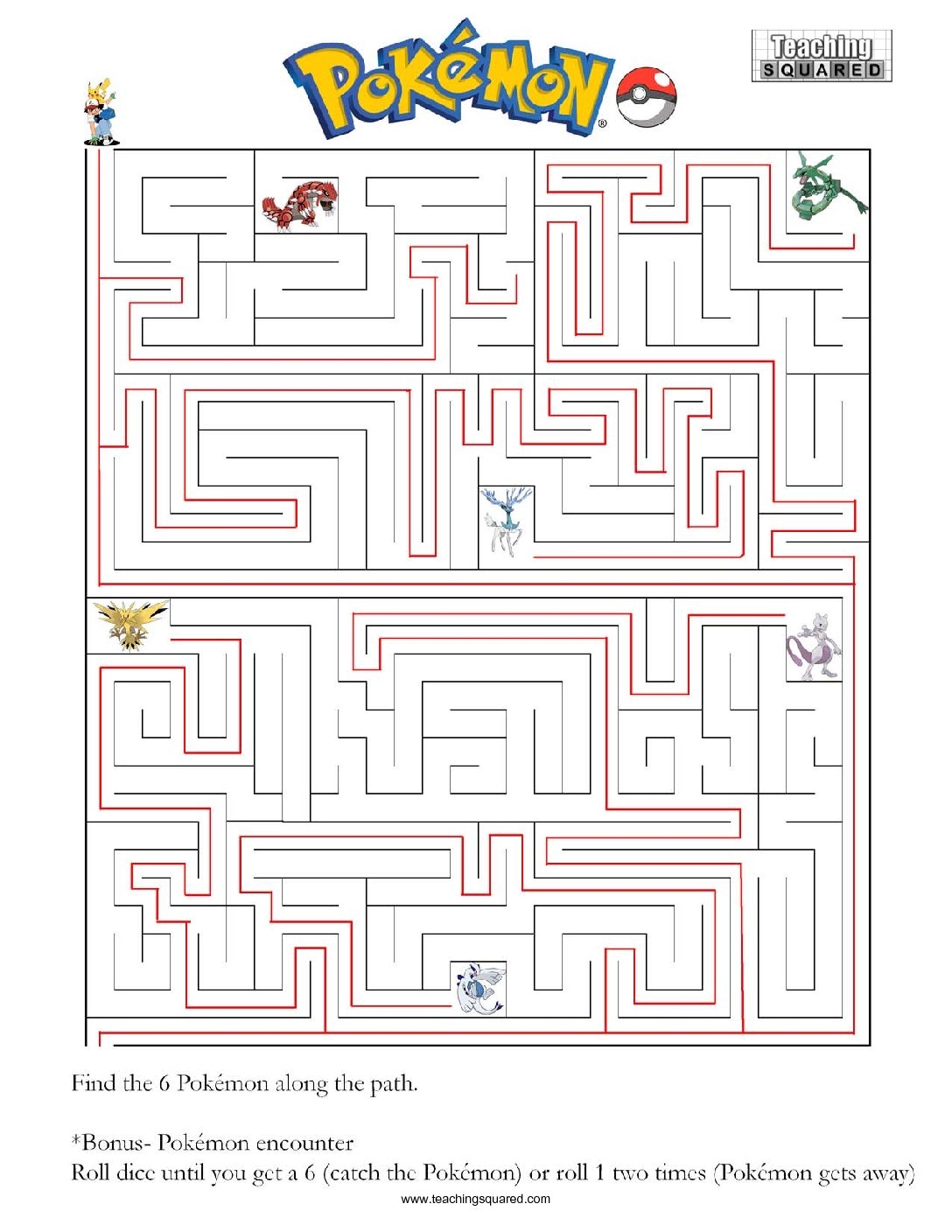 Pokemon Maze Teaching Squared