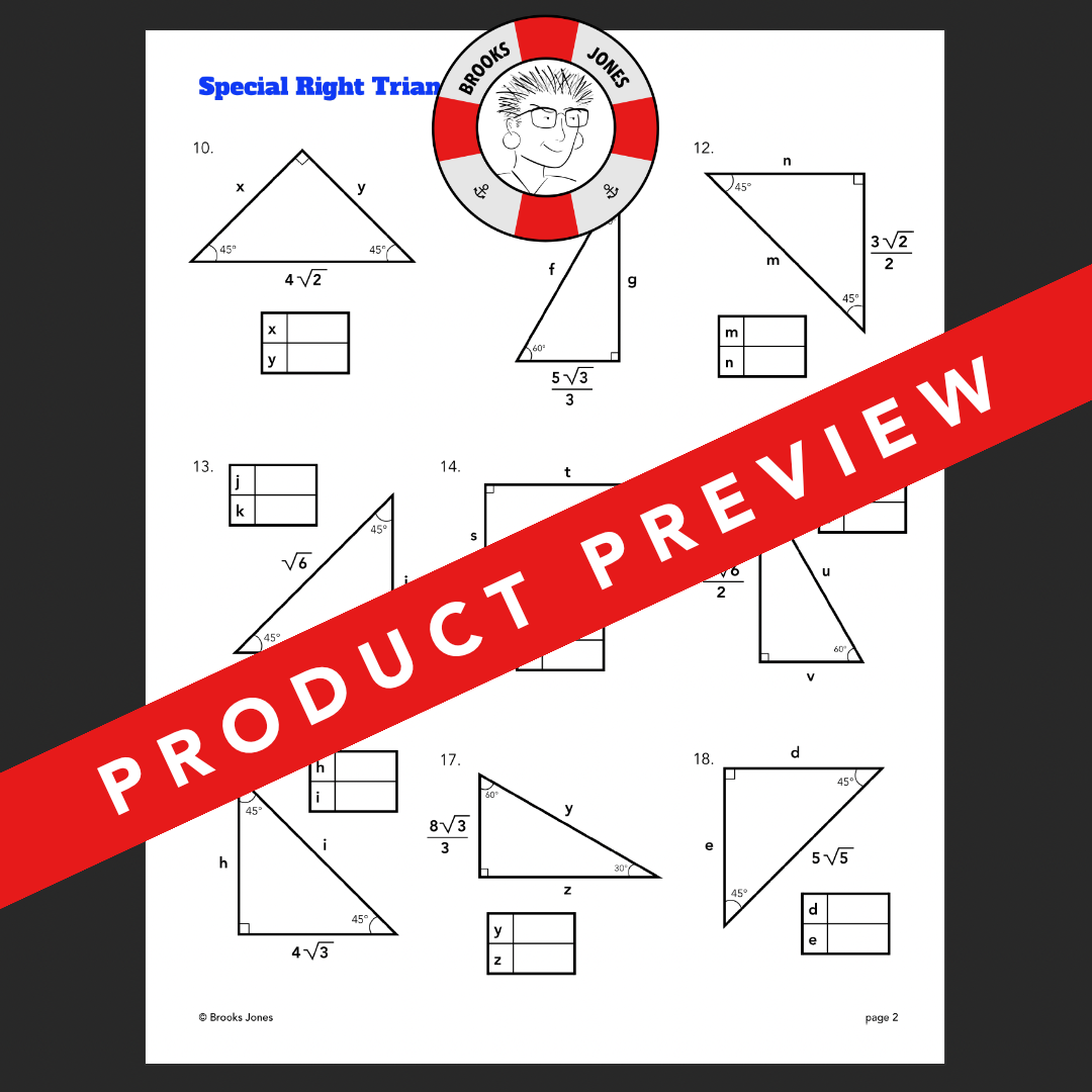 Practice With Special Right Triangles Worksheet And Poster Made By Teachers