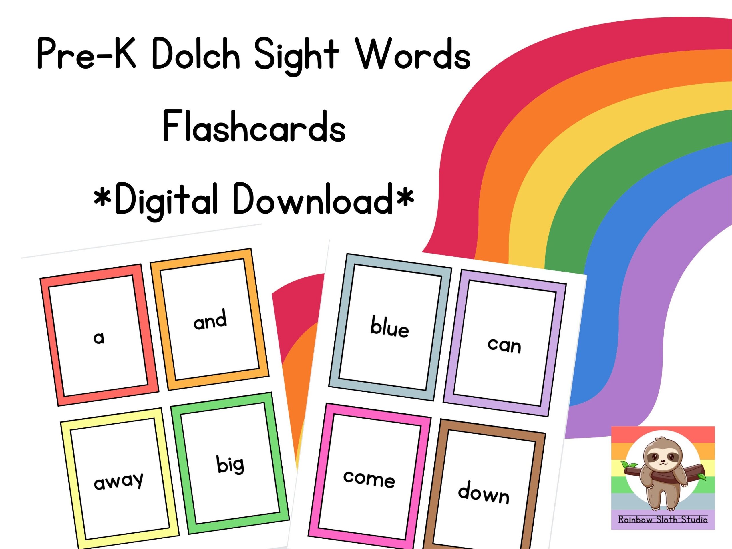 Pre K Dolch Anblick Words Flashcards Printable Etsy de
