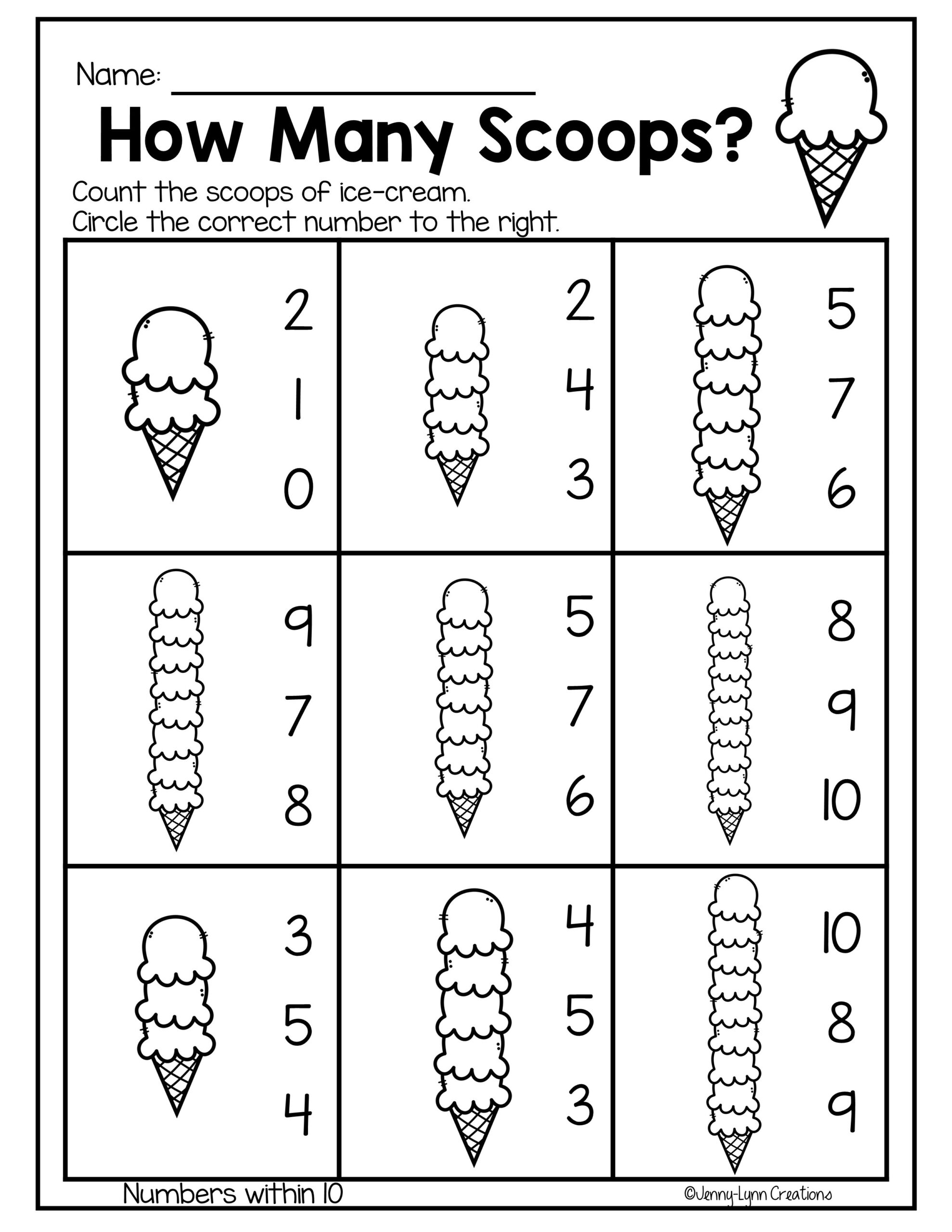 prek math worksheet